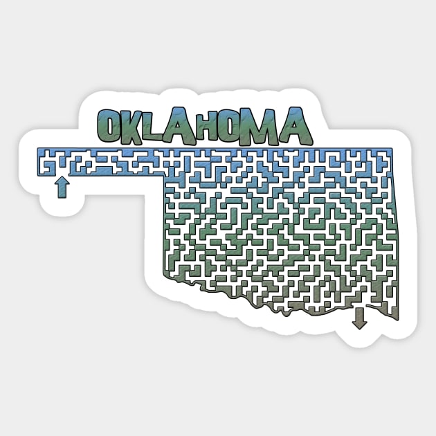 Oklahoma State Outline Maze & Labyrinth Sticker by gorff